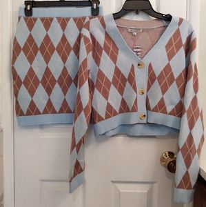 [Haute Monde] Argyle Jacquard Women Set